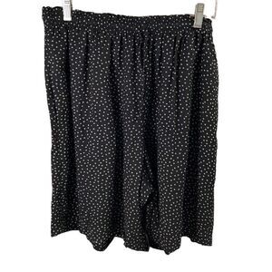 Elisabeth by Liz Claiborne Womens Split  Shorts Black White Elastic Waist SZ 16